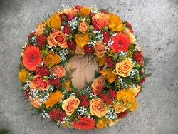 Zeige Details für Urnenkranz in gelb, orange - TF-161 Bild von Urnenkranz in gelb, orange - TF-161