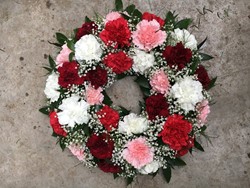 Zeige Details für Urnenkranz mit Nelken - TF-166 Bild von Urnenkranz mit Nelken - TF-166