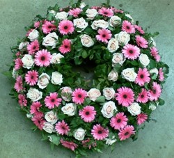Zeige Details für Biedermeierkranz in rosa - TF-56 Bild von Biedermeierkranz in rosa - TF-56