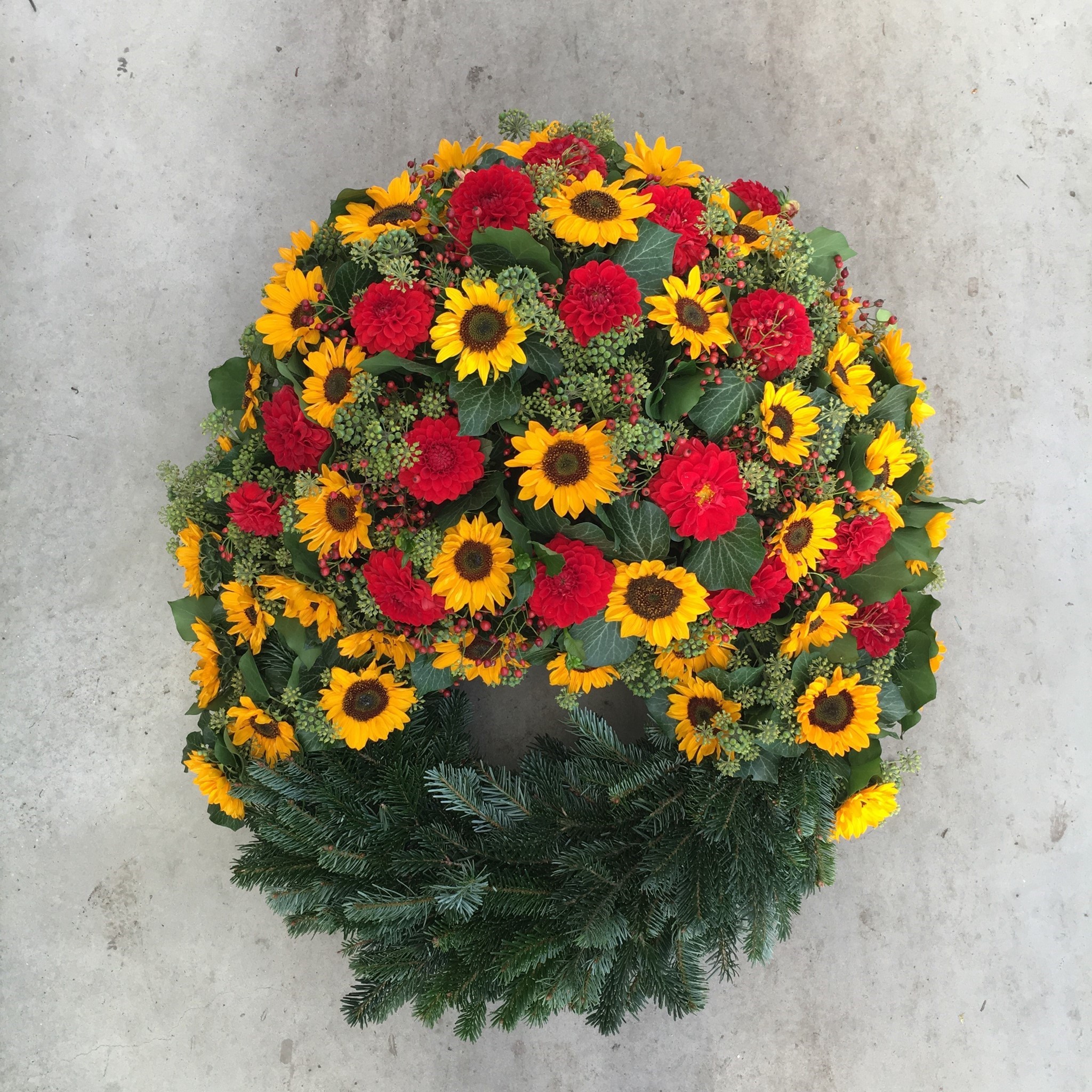 Bild von Kopfkranz mit Sonnenblumen - TF-25*